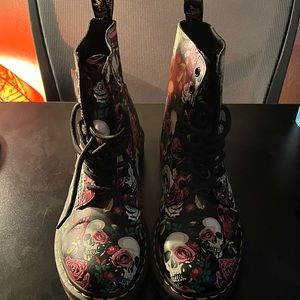 Rose Skull Dr Martens Boots